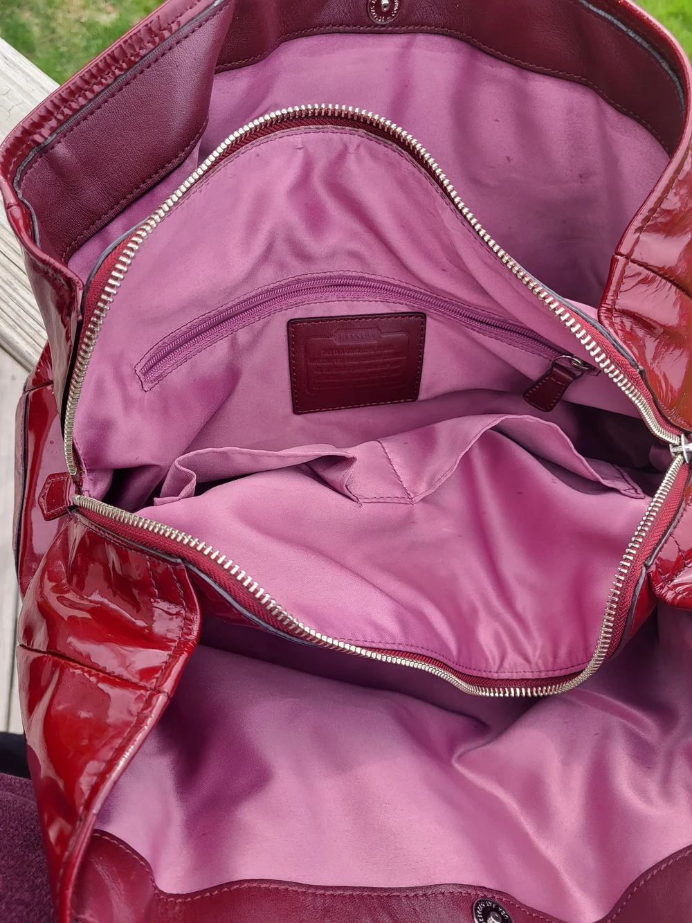 Coach Patent Leather Shoulder Bag in Deep Red - Picture 5 of 13